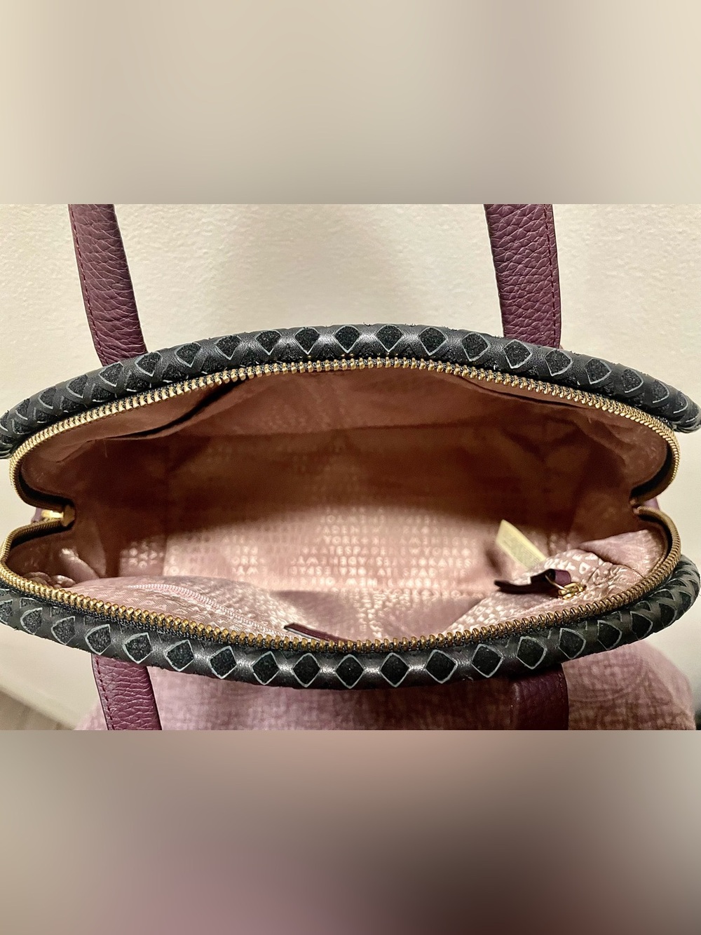 Kate Spade Anderson Way Reiley Embellished Leather Dome Satchel Bag Plum Berry - Picture 8 of 8